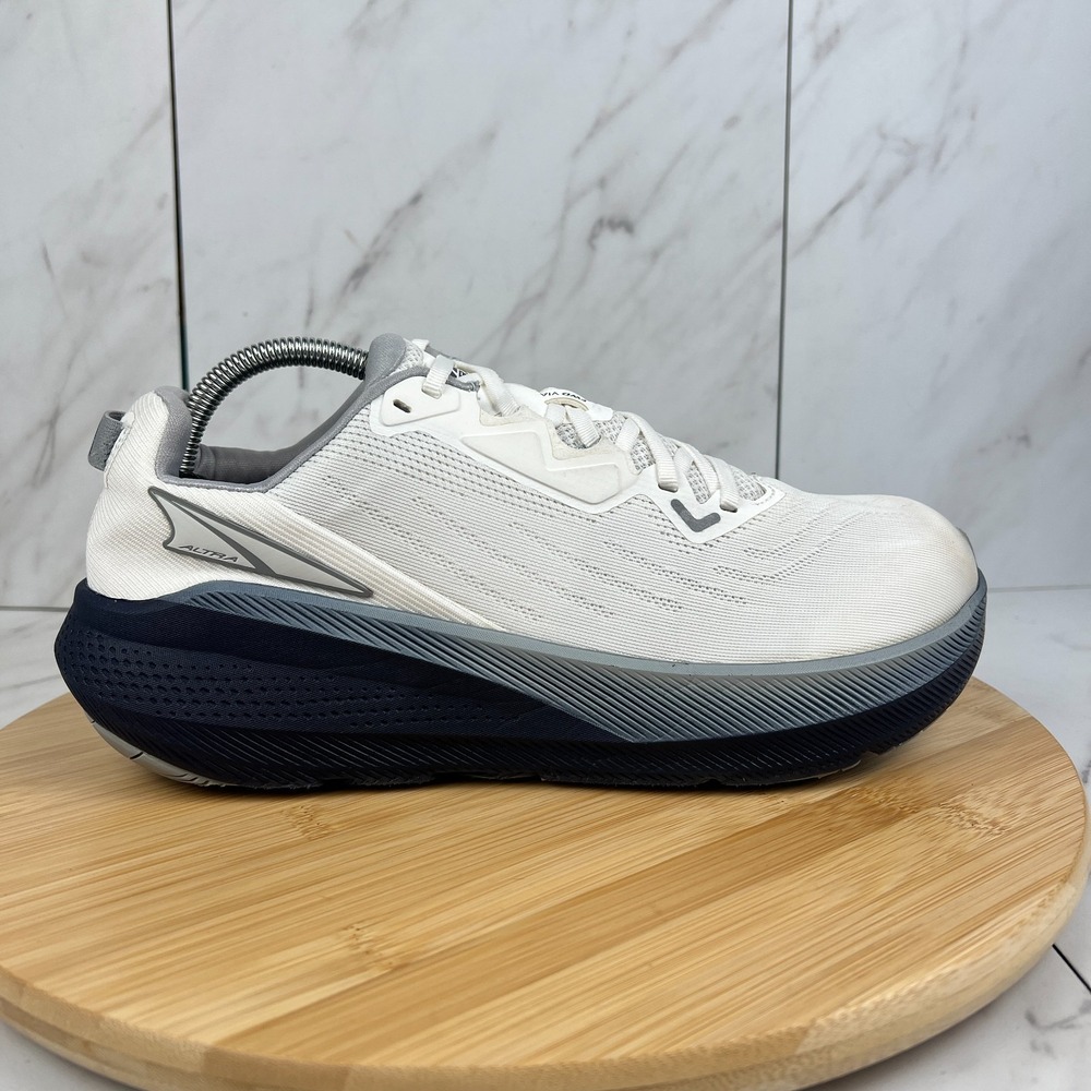 Altra FWD Via Mens Size 9.5 White Navy Blue Running Walk Gym Shoes AL0A85PN103